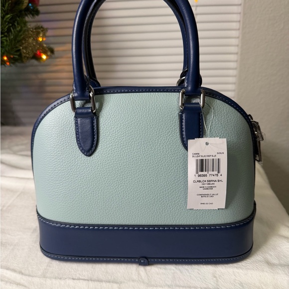 New! Coach Deep Blue and Light Blue Sabrina Satchel - Picture 3 of 9